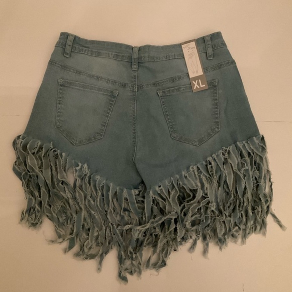 Fringe Jean Shorts - Picture 2 of 5